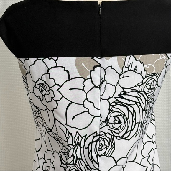 Signature by Sangria White Black and Yellow Sleeveless Sheath Dress, Size 16 - Picture 8 of 8